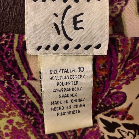 Ice Red and Blue Sheath Dress V-neck 3/4 Sleeve - Picture 4 of 9